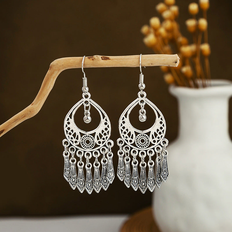 Wholesale Vintage Ethnic Style Metal Tassel Alloy Earrings